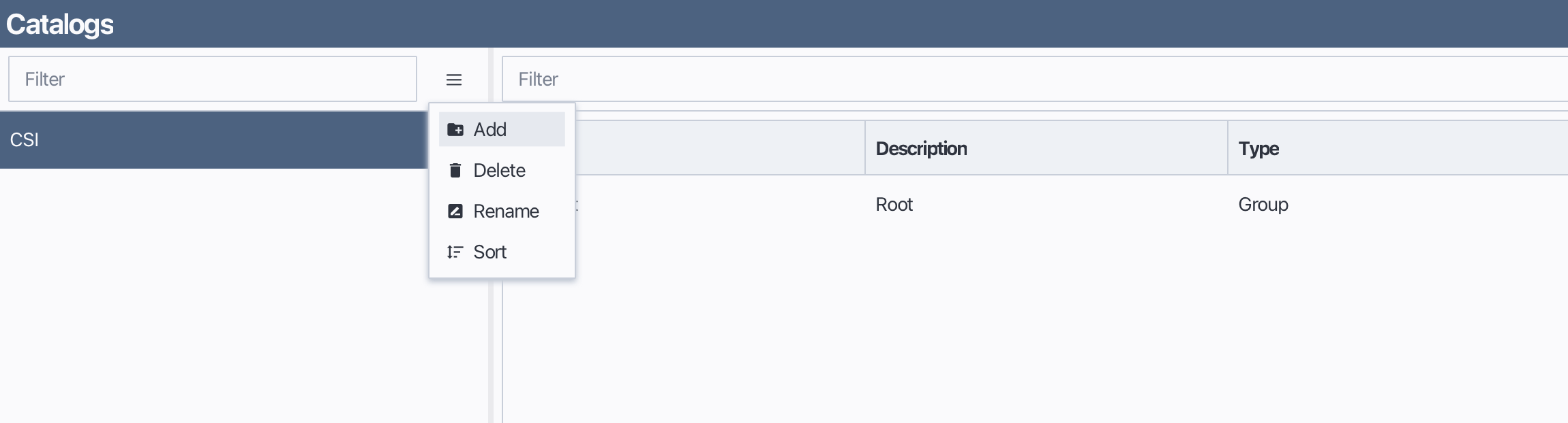 Create a new catalog