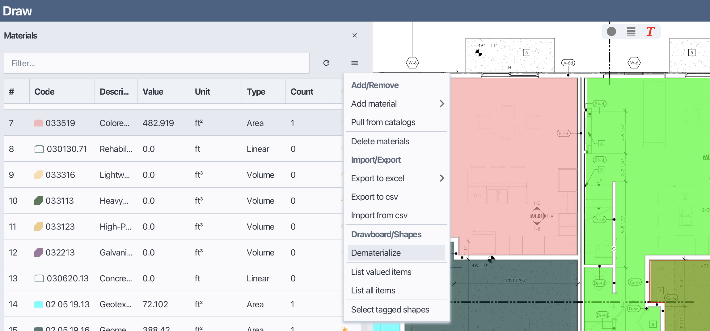 Unassign material from shape