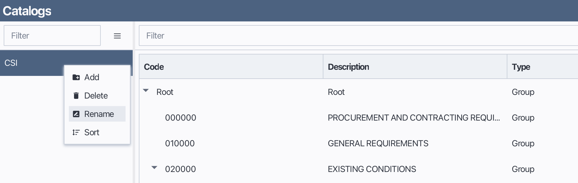 Rename a catalog entry