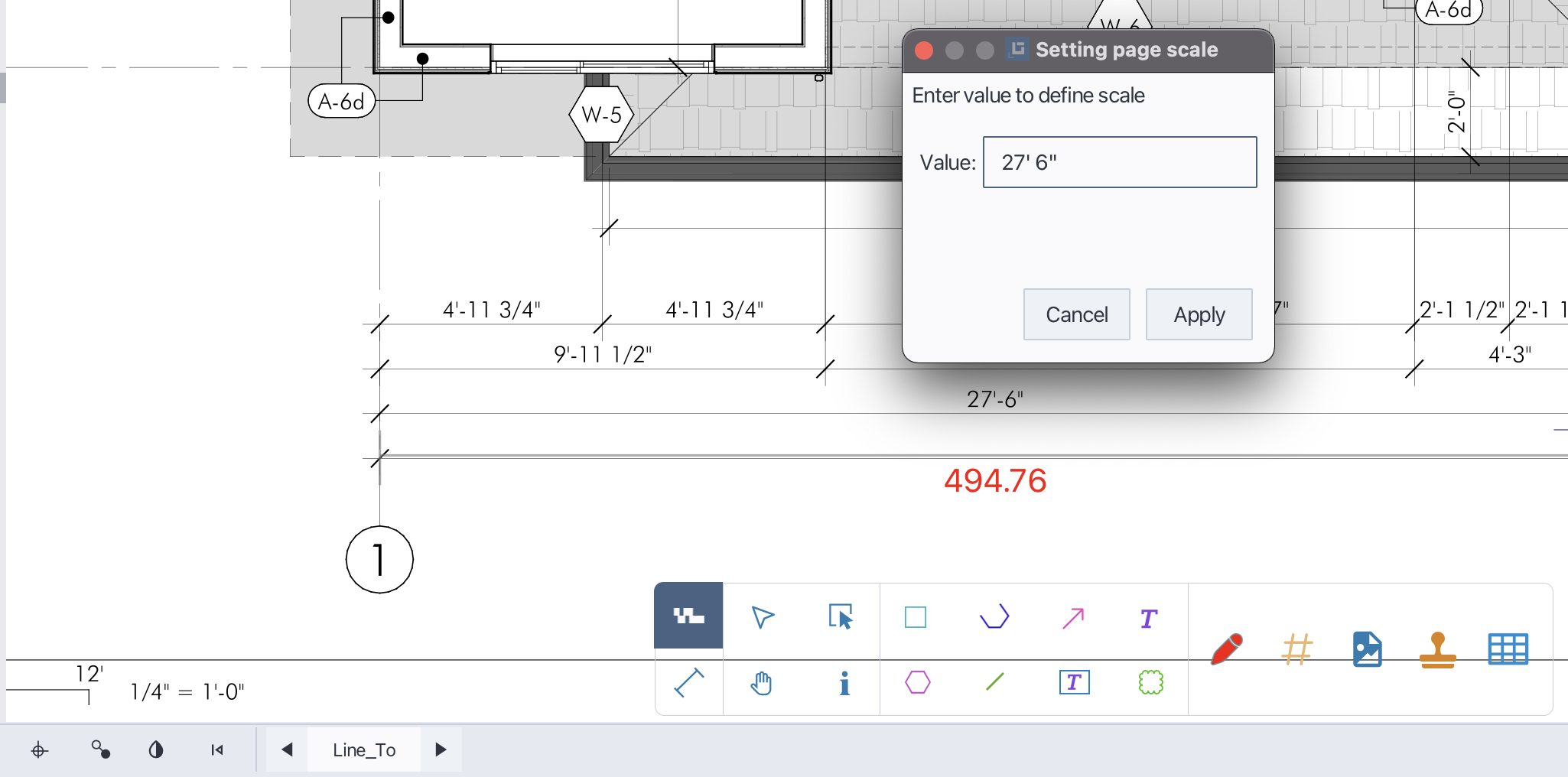 Set page scale with Scale Tool